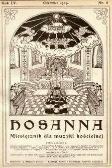 Hosanna : miesięcznik dla muzyki kościelnej. 1929, nr 6