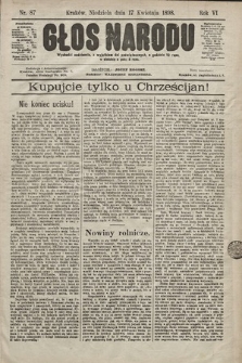 Głos Narodu. 1898, nr 87