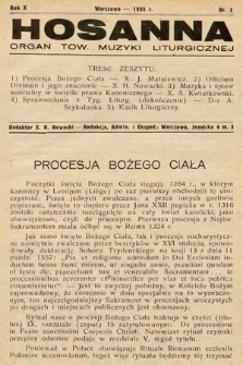 Hosanna : dwumiesięcznik muzyki kościelnej : organ Tow. Muzyki Liturgicznej. 1935, nr 3