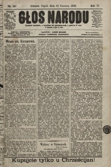 Głos Narodu. 1898, nr 142