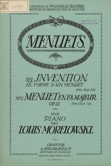 Menuets : pour piano : op. 12. 1, Invention en forme d'un menuet