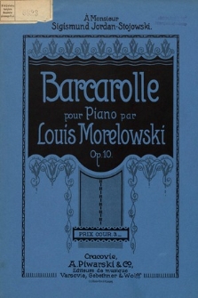 Barcarolle : pour piano : op. 10