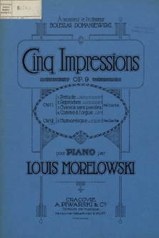 Cinq impressions : op. 9 : pour piano. Cah. 2, Humoresque