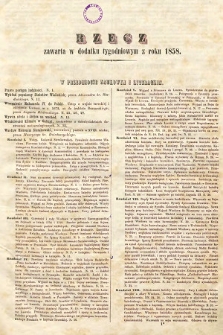 Rzecz zawarta w Dodatku Tygodniowym z roku 1858