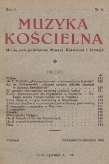 Muzyka Kościelna : miesięcznik poświęcony muzyce kościelnej i liturgji. 1926, nr 8