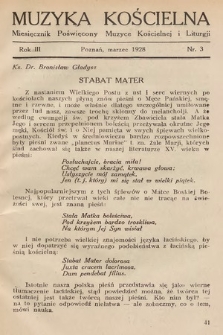Muzyka Kościelna : miesięcznik poświęcony muzyce kościelnej i liturgji. 1928, nr 3