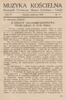 Muzyka Kościelna : miesięcznik poświęcony muzyce kościelnej i liturgji. 1928, nr 4