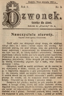 Dzwonek : gazetka dla dzieci. 1913, nr 2