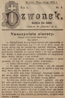 Dzwonek : gazetka dla dzieci. 1913, nr 4