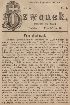 Dzwonek : gazetka dla dzieci. 1913, nr 9