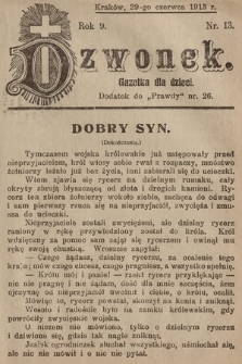 Dzwonek : gazetka dla dzieci. 1913, nr 13