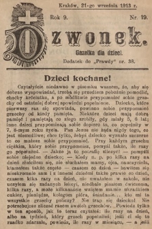 Dzwonek : gazetka dla dzieci. 1913, nr 19