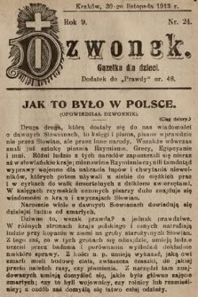 Dzwonek : gazetka dla dzieci. 1913, nr 24
