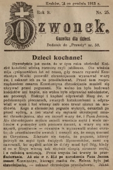Dzwonek : gazetka dla dzieci. 1913, nr 25