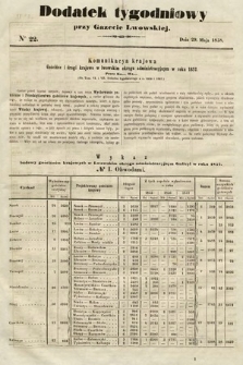 Dodatek Tygodniowy przy Gazecie Lwowskiej. 1858, nr 22