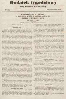 Dodatek Tygodniowy przy Gazecie Lwowskiej. 1859, nr 16