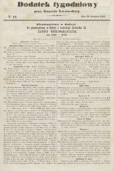 Dodatek Tygodniowy przy Gazecie Lwowskiej. 1859, nr 17