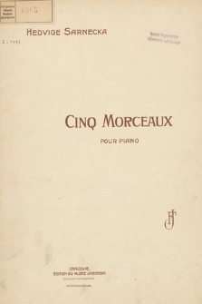 Cinq morceaux : pour piano