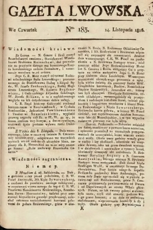 Gazeta Lwowska. 1816, nr 183