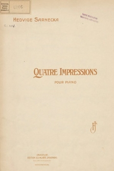 Quatre impressions : pour piano