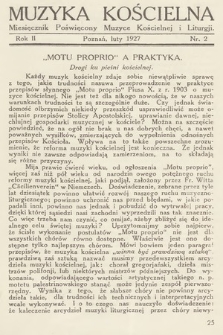 Muzyka Kościelna : miesięcznik poświęcony muzyce kościelnej i liturgji. 1927, nr 2