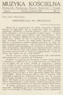 Muzyka Kościelna : miesięcznik poświęcony muzyce kościelnej i liturgji. 1927, nr 4