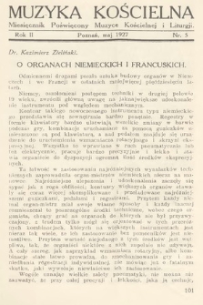 Muzyka Kościelna : miesięcznik poświęcony muzyce kościelnej i liturgji. 1927, nr 5