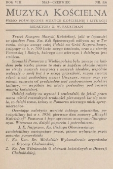 Muzyka Kościelna : miesięcznik poświęcony muzyce kościelnej i liturgji. 1933, nr 5-6