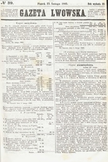 Gazeta Lwowska. 1865, nr 39