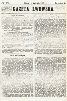 Gazeta Lwowska. 1865, nr 86
