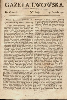 Gazeta Lwowska. 1816, nr 203