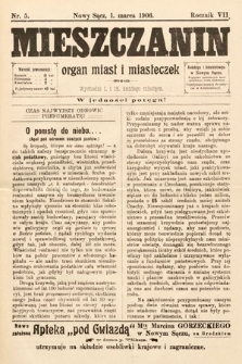 Mieszczanin : organ miast i miasteczek. 1906, nr 5