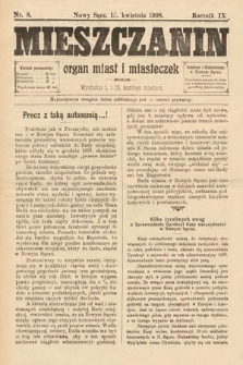 Mieszczanin : organ miast i miasteczek. 1908, nr 8