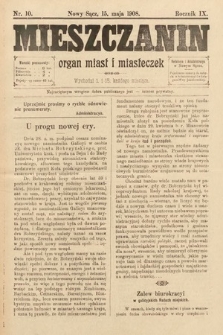 Mieszczanin : organ miast i miasteczek. 1908, nr 10