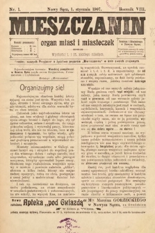 Mieszczanin : organ miast i miasteczek. 1907, nr 1