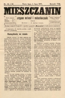 Mieszczanin : organ miast i miasteczek. 1907, nr 13-14