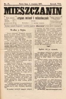 Mieszczanin : organ miast i miasteczek. 1907, nr 17