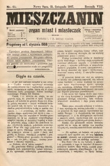 Mieszczanin : organ miast i miasteczek. 1907, nr 22