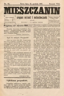 Mieszczanin : organ miast i miasteczek. 1907, nr 24