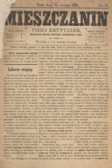 Mieszczanin : pismo krytyczne poświęcone obronie interesów mieszkańców miast. 1903, nr 12
