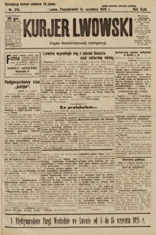 Kurjer Lwowski : organ demokratycznej inteligencji. 1925, nr 215