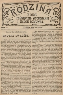 Rodzina : pismo poświęcone wychowaniu i nauce domowej. 1913, nr 3