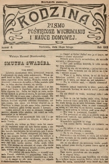 Rodzina : pismo poświęcone wychowaniu i nauce domowej. 1913, nr 4