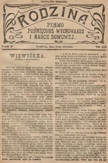 Rodzina : pismo poświęcone wychowaniu i nauce domowej. 1913, nr 8