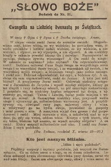 Słowo Boże : dodatek do Prawdy. 1913, nr 31