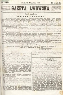 Gazeta Lwowska. 1865, nr 218