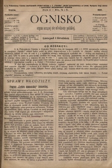 Ognisko : organ uczącej się młodzieży polskiej. 1889, nr 4-5