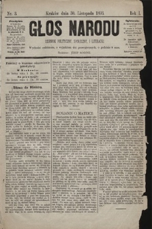 Głos Narodu : dziennik polityczny, społeczny i literacki. 1893, nr 3