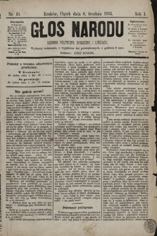 Głos Narodu : dziennik polityczny, społeczny i literacki. 1893, nr 10