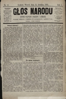 Głos Narodu : dziennik polityczny, społeczny i literacki. 1893, nr 12